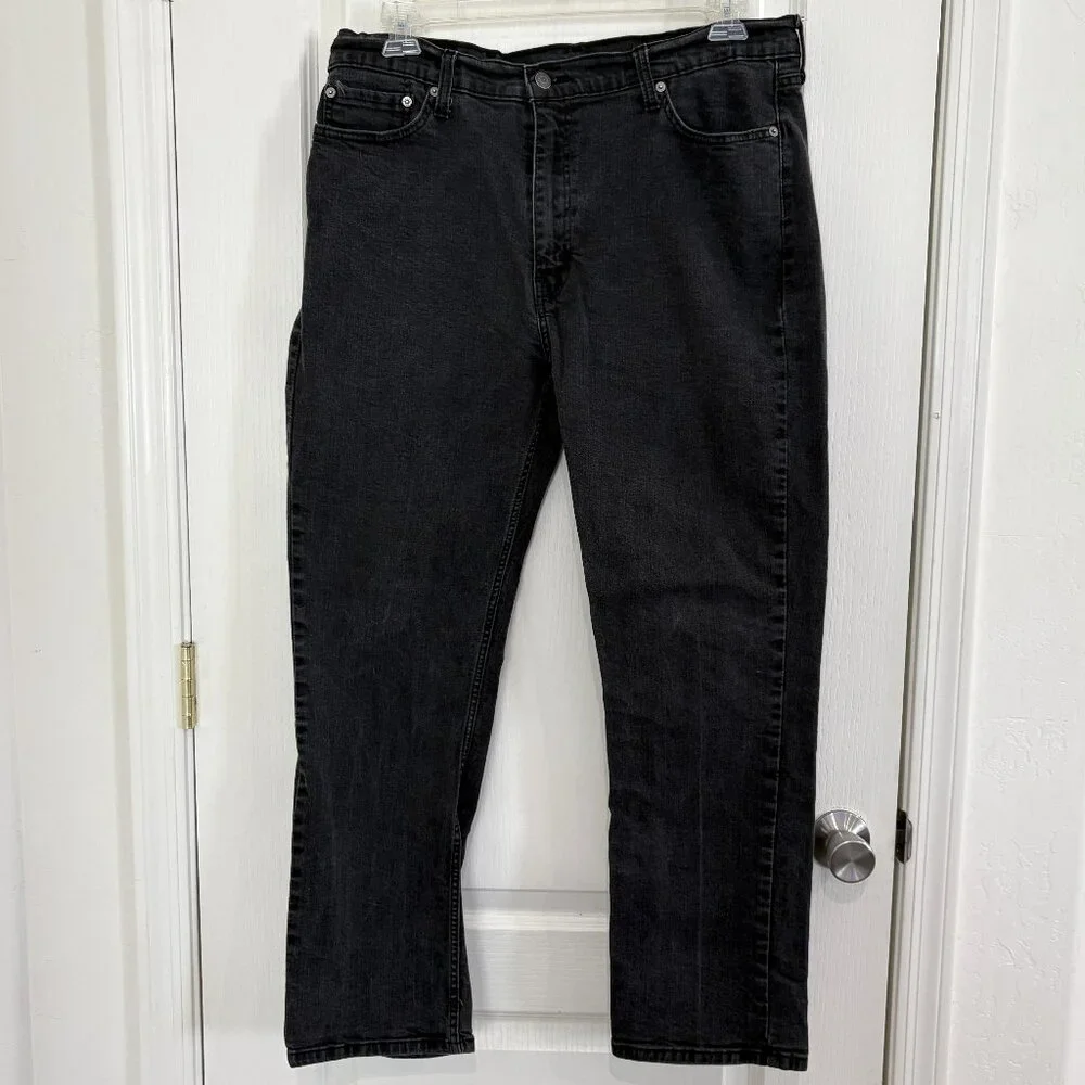 Levi's 514 Straight Fit Jeans 99% Cotton Black Midnight Men's Size 40 x 32